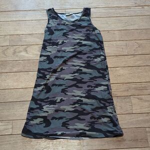 Women's Bobbie Brooks green, black and gray camo print tank top dress